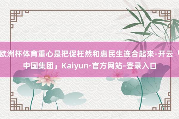 欧洲杯体育重心是把促枉然和惠民生连合起来-开云「中国集团」Kaiyun·官方网站-登录入口