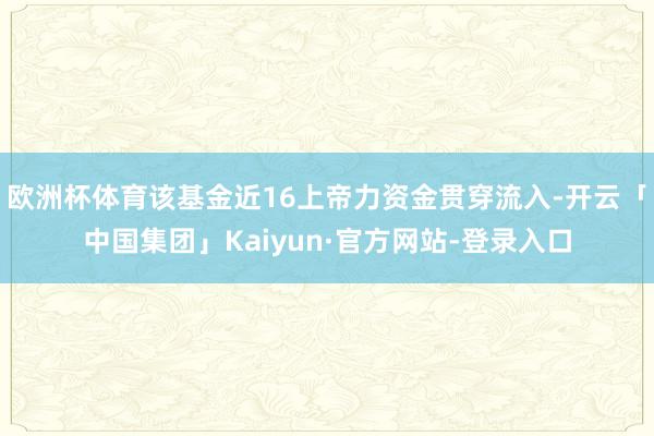 欧洲杯体育该基金近16上帝力资金贯穿流入-开云「中国集团」Kaiyun·官方网站-登录入口