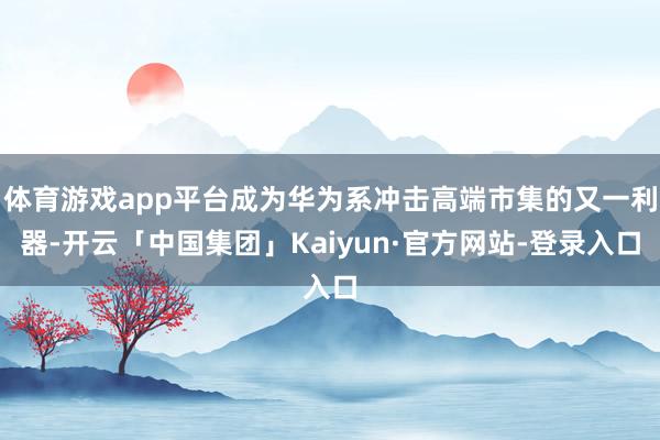 体育游戏app平台成为华为系冲击高端市集的又一利器-开云「中国集团」Kaiyun·官方网站-登录入口