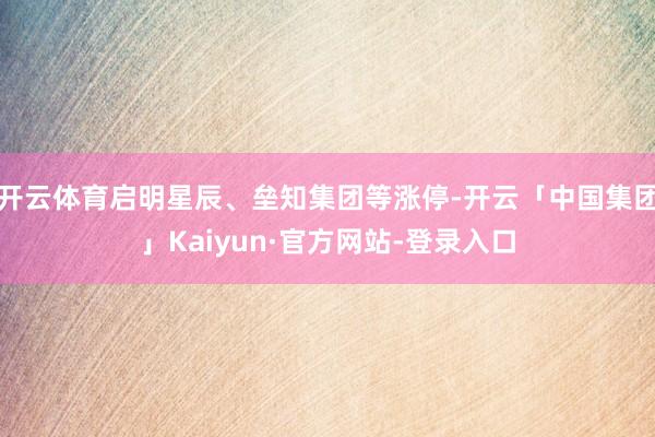 开云体育启明星辰、垒知集团等涨停-开云「中国集团」Kaiyun·官方网站-登录入口